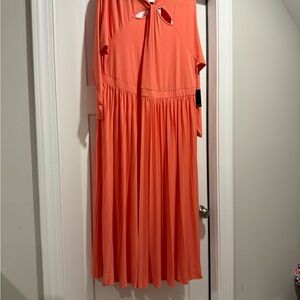 Eloquii Vibrant Coral Long Sleeve Dress